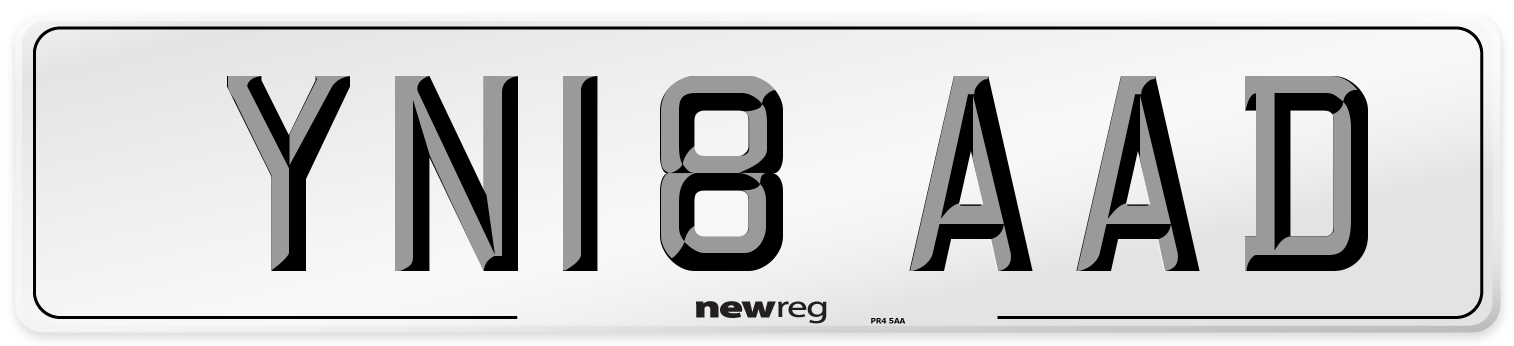 YN18 AAD Number Plate from New Reg